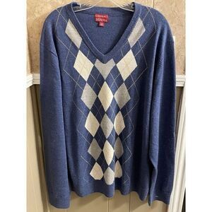 2 Merona V-neck Sweaters Burgundy & Blue Men's Size XXL‎